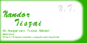 nandor tiszai business card